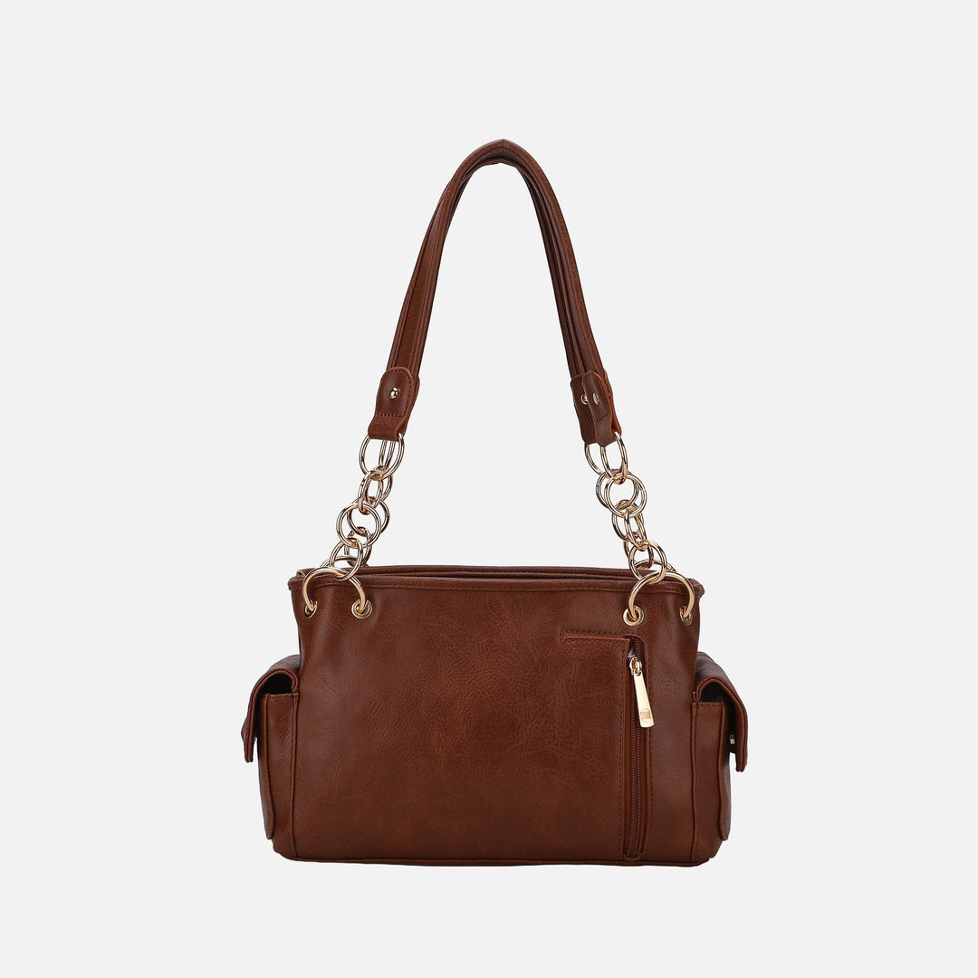 Burgundy MKF Collection By Mia K Alaina Printed Flag Shoulder Bag