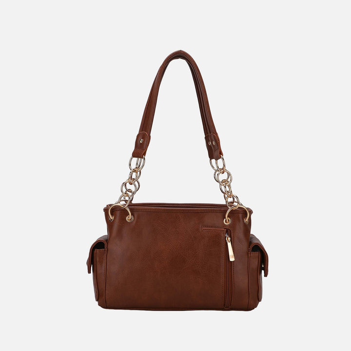 Burgundy MKF Collection By Mia K Alaina Printed Flag Shoulder Bag