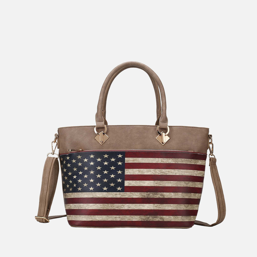 Rose Pink MKF Collection By Mia K Lilian Printed Flag Tote Bag