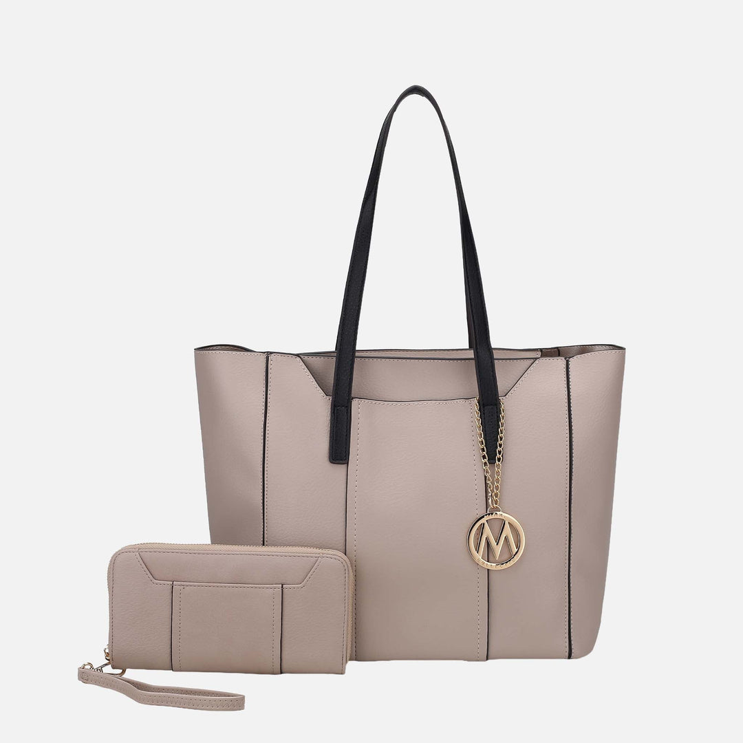 Taupe MKF Collection By Mia K Dinah Tote Bag And Set