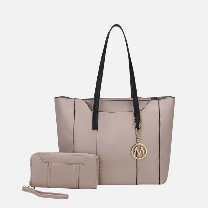 Taupe MKF Collection By Mia K Dinah Tote Bag And Set