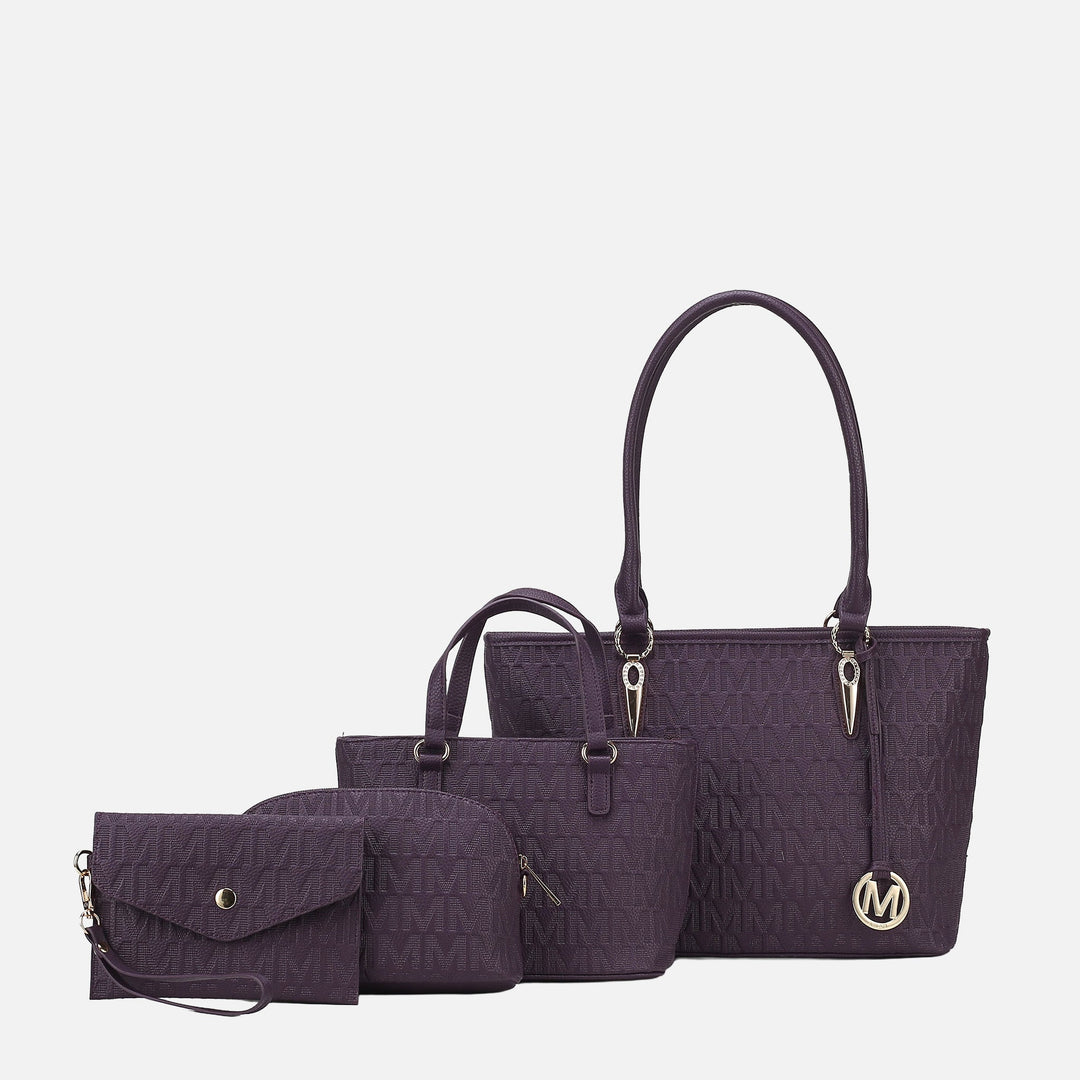 Rose Pink MKF Collection By Mia K Edelyn Signature Tote Bag And Set