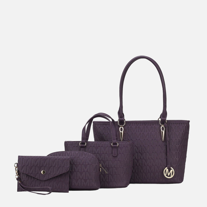 Rose Pink MKF Collection By Mia K Edelyn Signature Tote Bag And Set