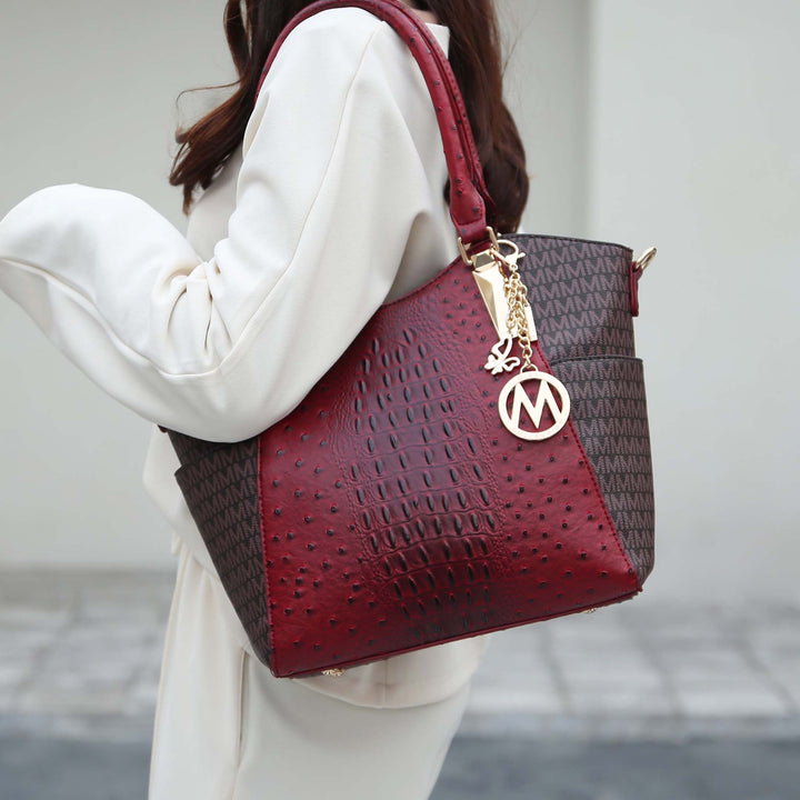 Charcoal Grey MKF Collection By Mia K Kristal Signature Tote Bag