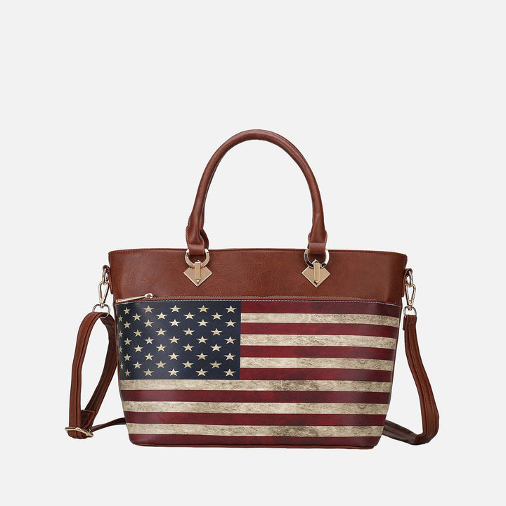 MKF Collection By Mia K Lilian Printed Flag Tote Bag