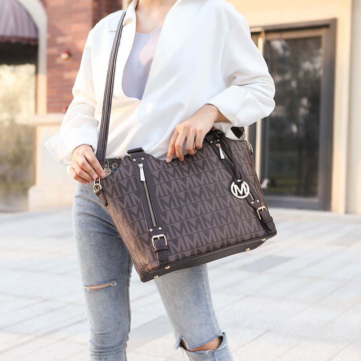 Black MKF Collection By Mia K Thania Signature Tote Bag