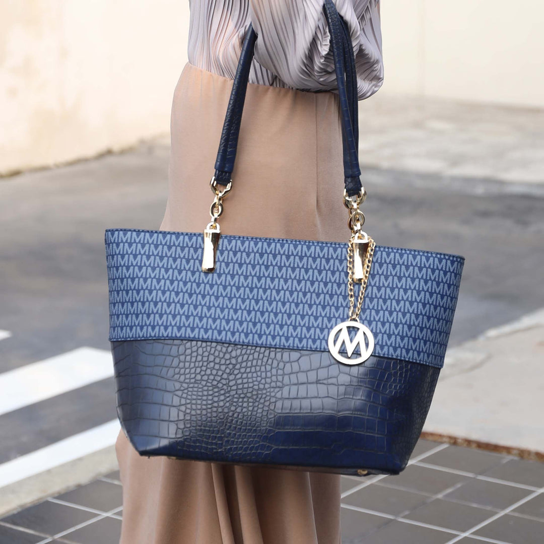 Black MKF Collection By Mia K Sasha Signature Tote Bag