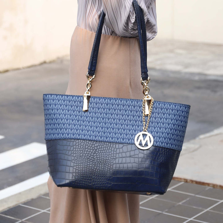 Black MKF Collection By Mia K Sasha Signature Tote Bag