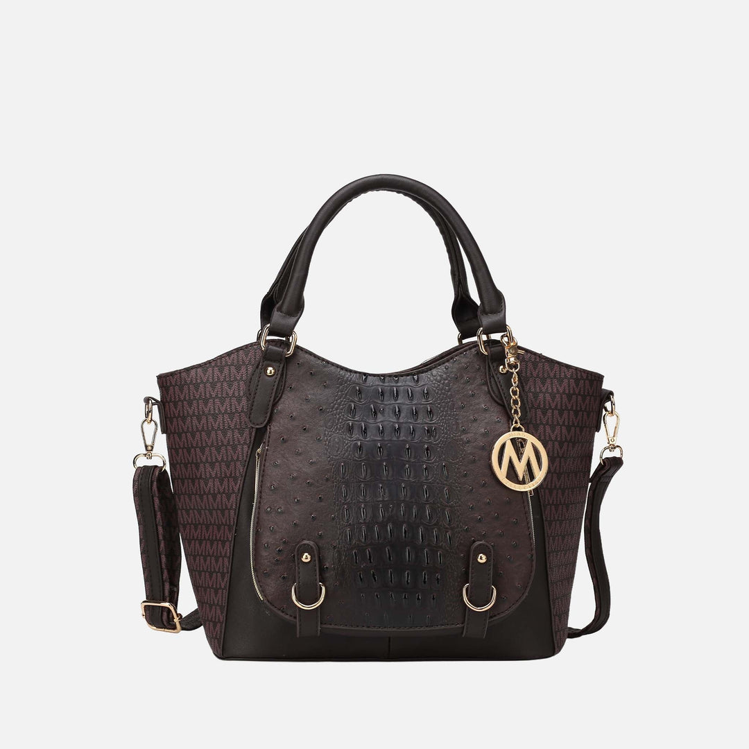Beige MKF Collection By Mia K Jacqueline Signature Shoulder Bag