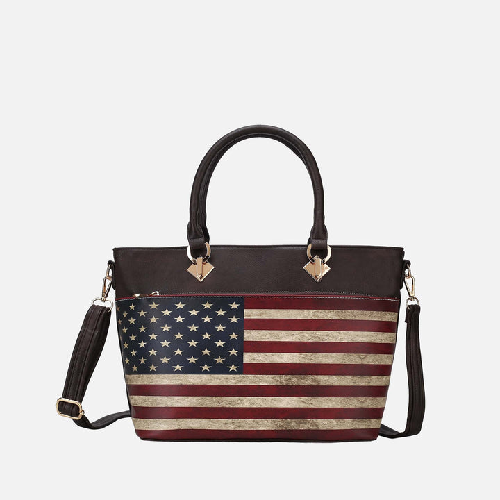 Turquoise MKF Collection By Mia K Lilian Printed Flag Tote Bag