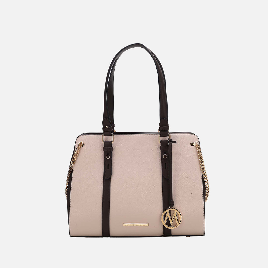 Cognac Brown MKF Collection By Mia K Amy Color Block Shoulder Bag