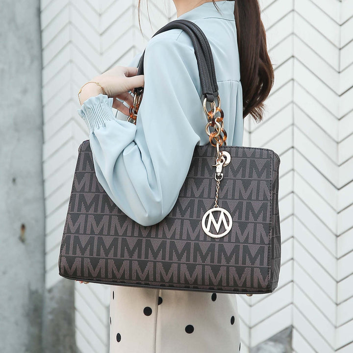 Beige MKF Collection By Mia K Sirna Signature Tote Bag