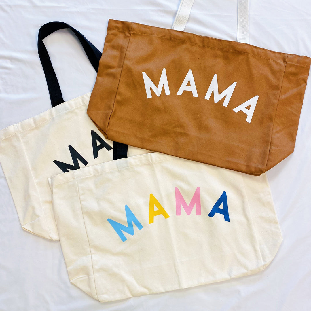 White Canvas Mama Canvas Tote