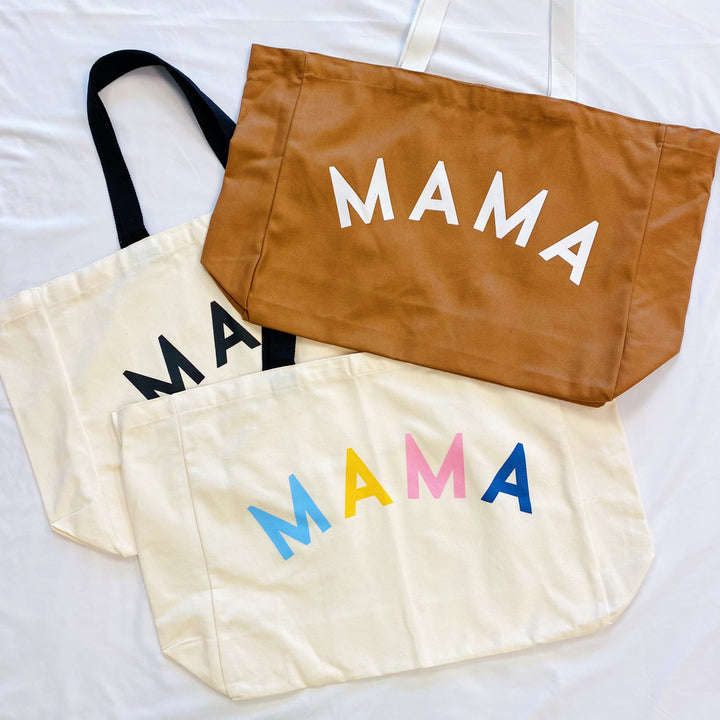 White Canvas Mama Canvas Tote