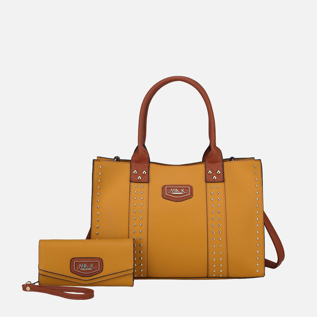 Navy MKF Collection By Mia K Davina Tote Bag And Wallet Set