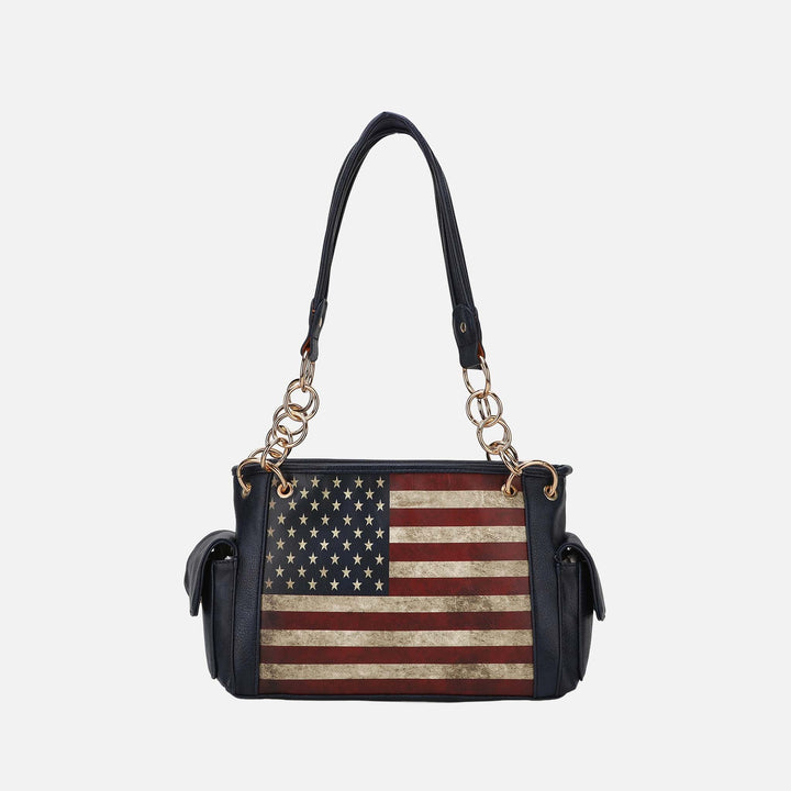 Tawny MKF Collection By Mia K Alaina Printed Flag Shoulder Bag