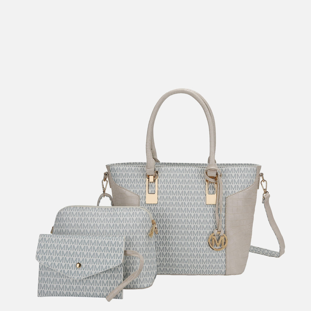 Light Blue MKF Collection By Mia K Shonda Signature Tote Bag And Set
