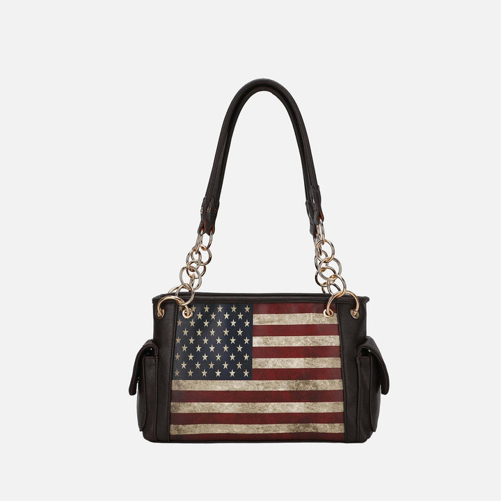 Light Blue MKF Collection By Mia K Alaina Printed Flag Shoulder Bag