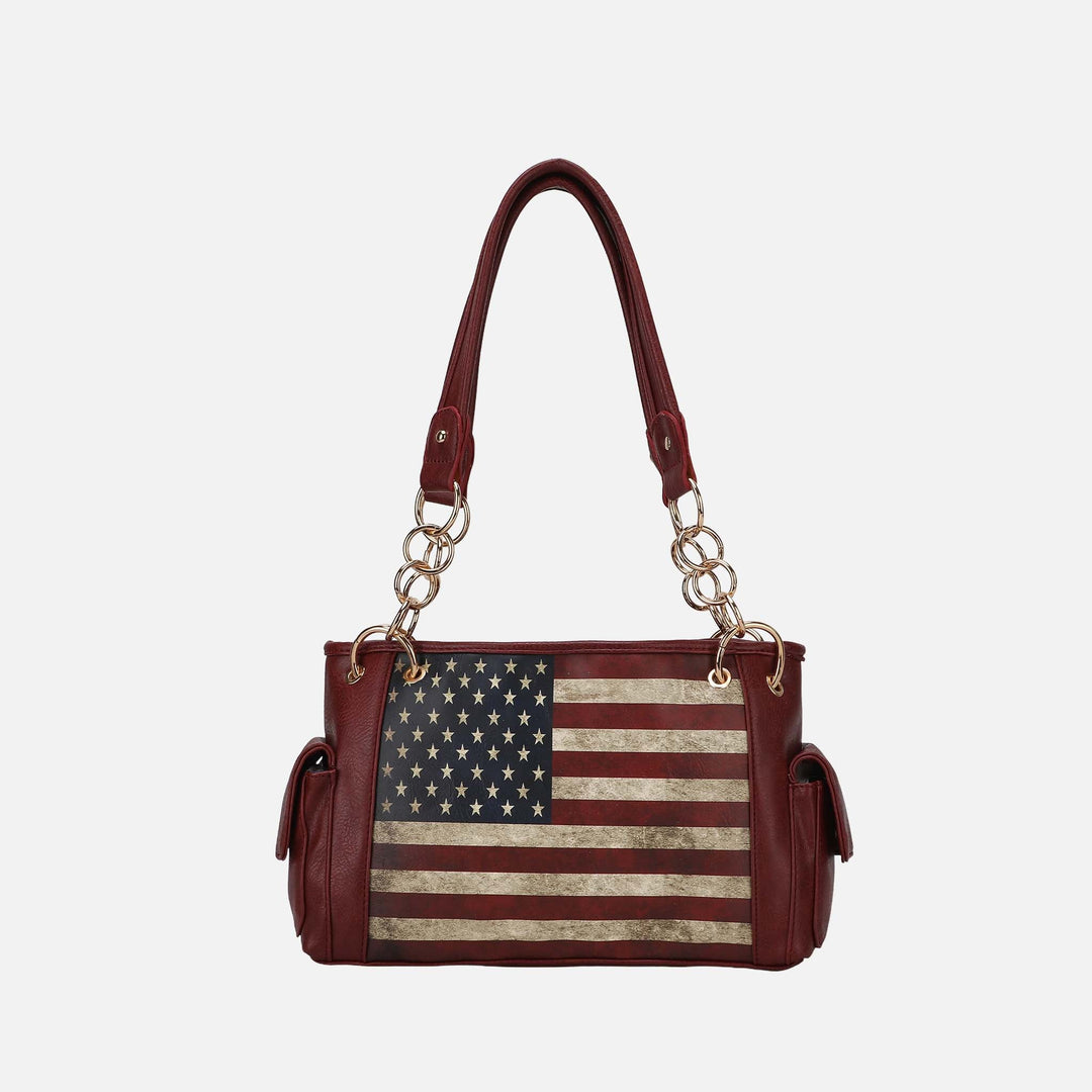 MKF Collection By Mia K Alaina Printed Flag Shoulder Bag