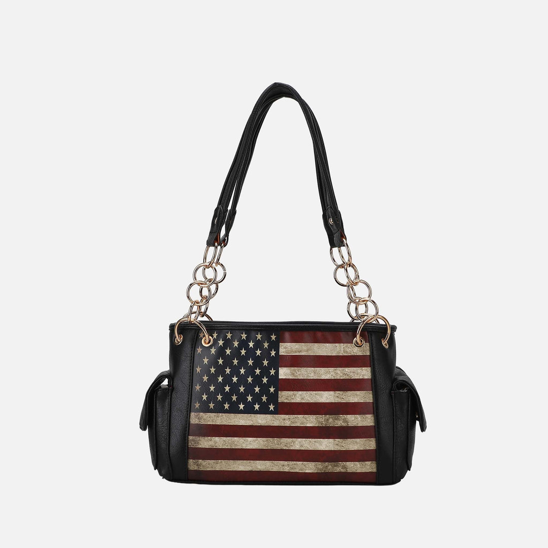 MKF Collection By Mia K Alaina Printed Flag Shoulder Bag
