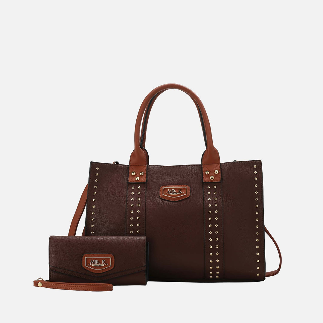 Green MKF Collection By Mia K Davina Tote Bag And Wallet Set