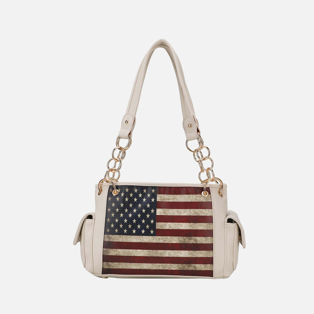MKF Collection By Mia K Alaina Printed Flag Shoulder Bag