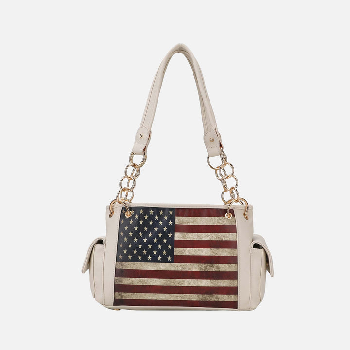 MKF Collection By Mia K Alaina Printed Flag Shoulder Bag