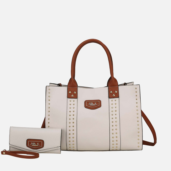 Charcoal Grey MKF Collection By Mia K Davina Tote Bag And Wallet Set