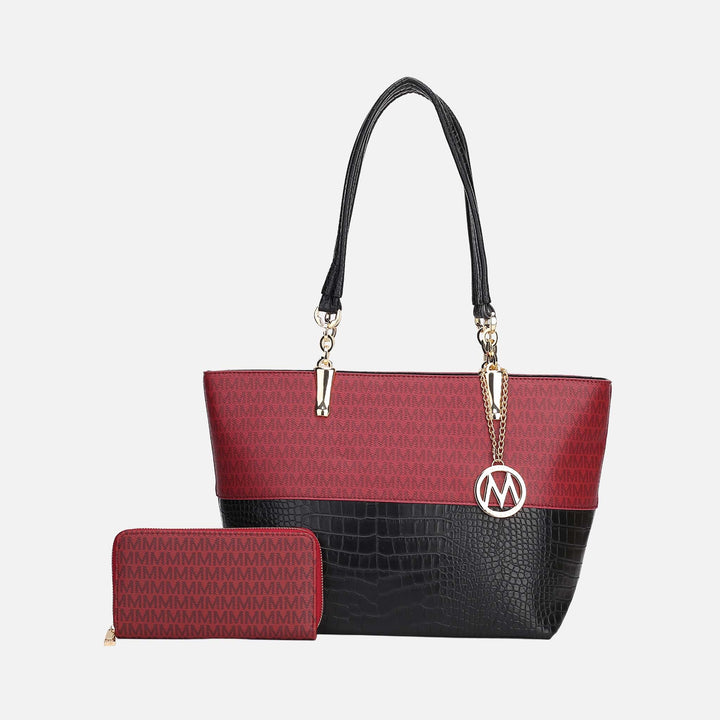 White MKF Collection By Mia K Sasha Signature Tote Bag