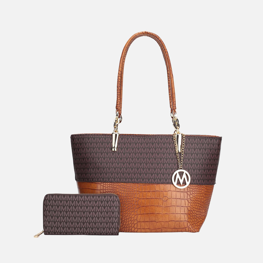 Beige MKF Collection By Mia K Sasha Signature Tote Bag