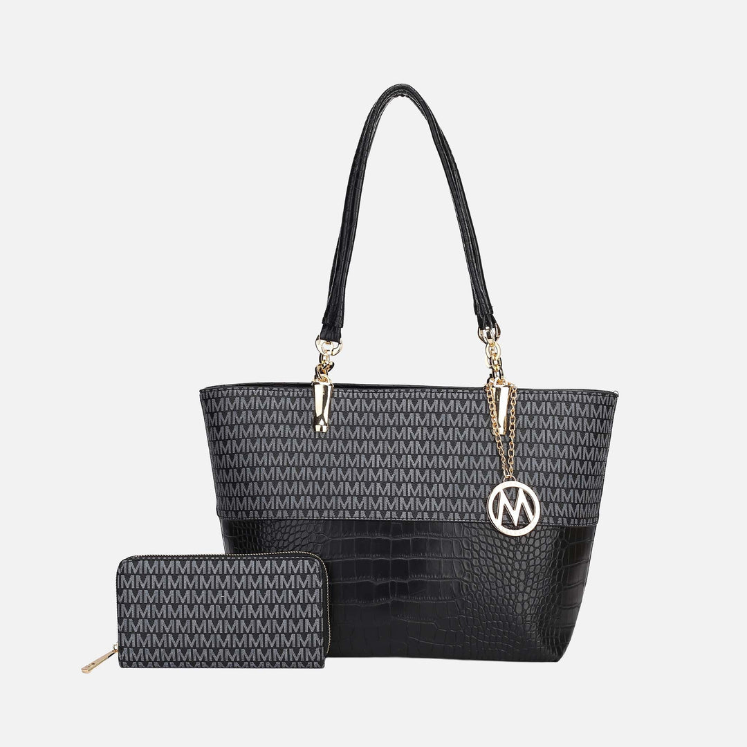 Tan MKF Collection By Mia K Sasha Signature Tote Bag