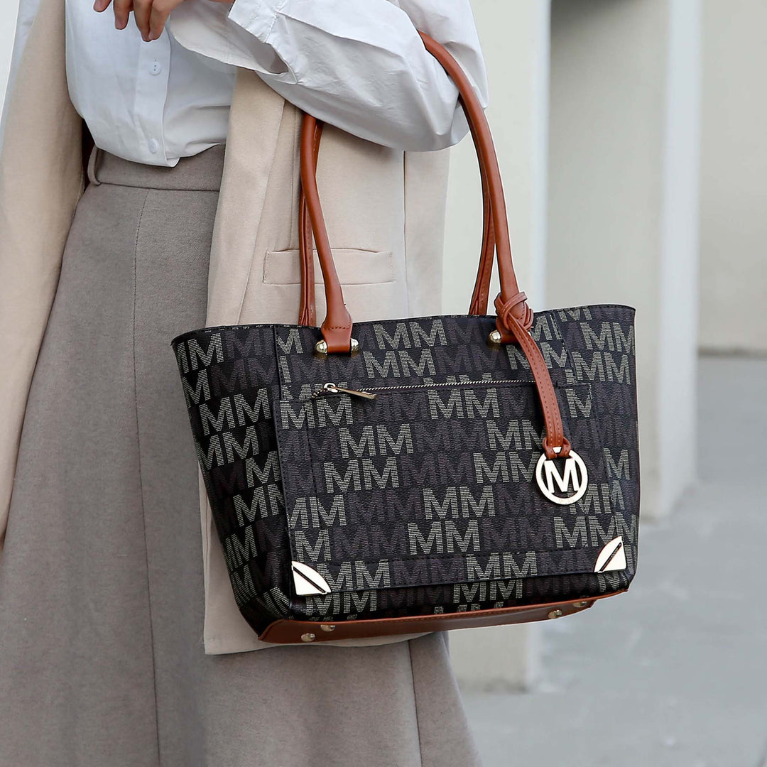 Tawny MKF Collection By Mia K Lady Ii Signature Tote Bag And Set