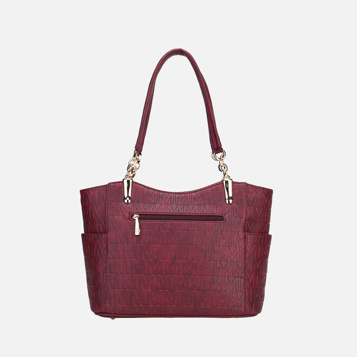 Burgundy MKF Collection By Mia K Allison Signature Tote Bag And Wallet Set