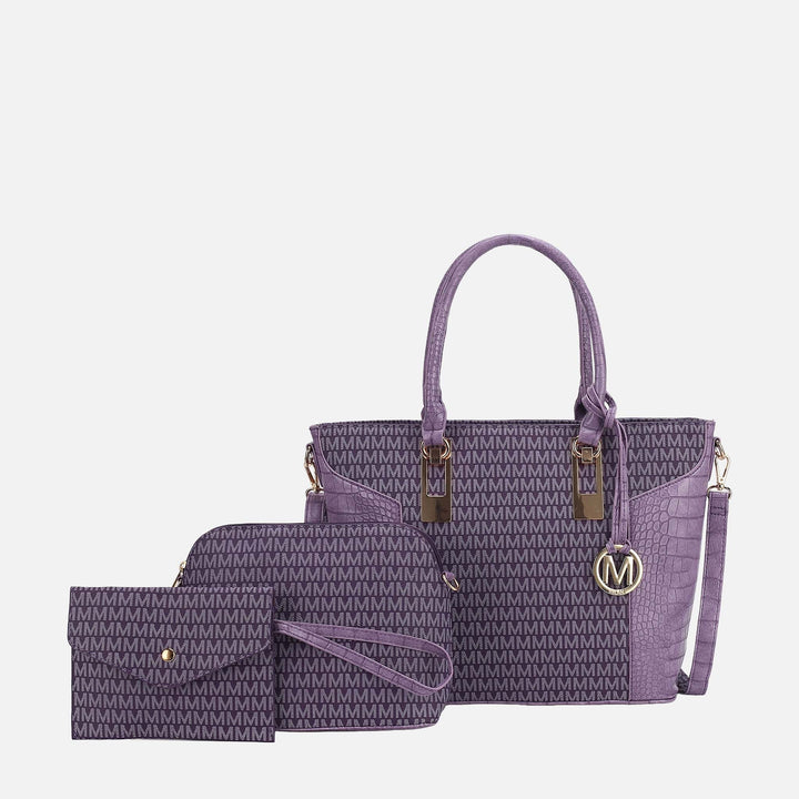 Wine MKF Collection By Mia K Shonda Signature Tote Bag And Set
