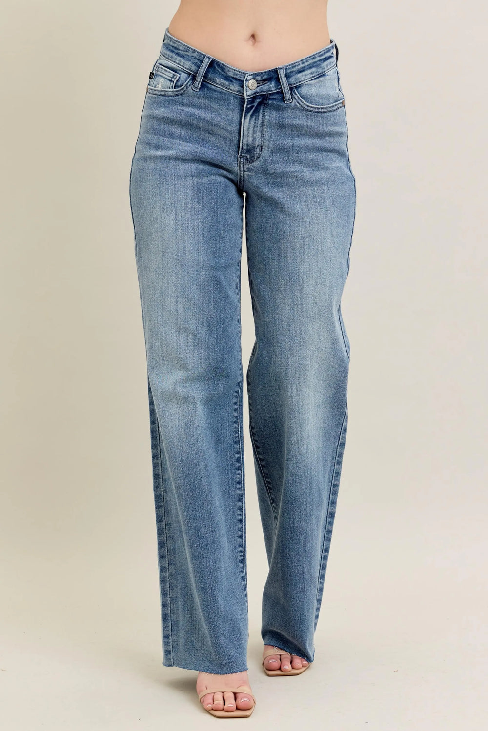 Md Judy Blue Full Size V Front Baggy Jeans Plus Size