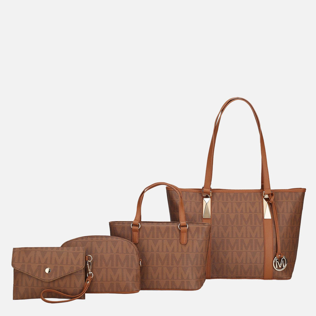 Gray MKF Collection By Mia K Marimar Signature Tote Bag And Set