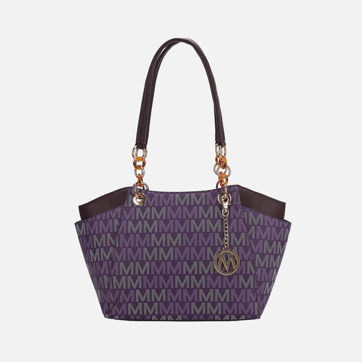 White MKF Collection By Mia K Cameron Signature Tote Bag