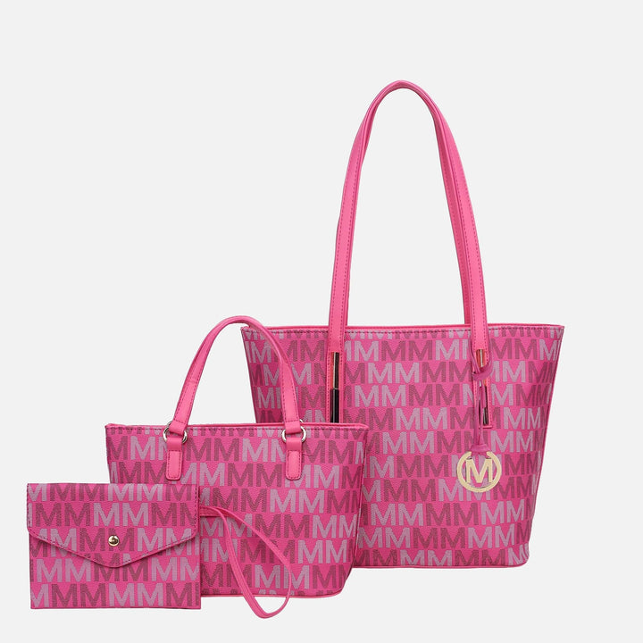Burgundy MKF Collection By Mia K Aylet Signature Tote Bag And Set