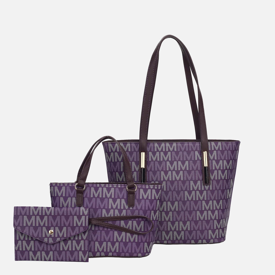 White MKF Collection By Mia K Aylet Signature Tote Bag And Set