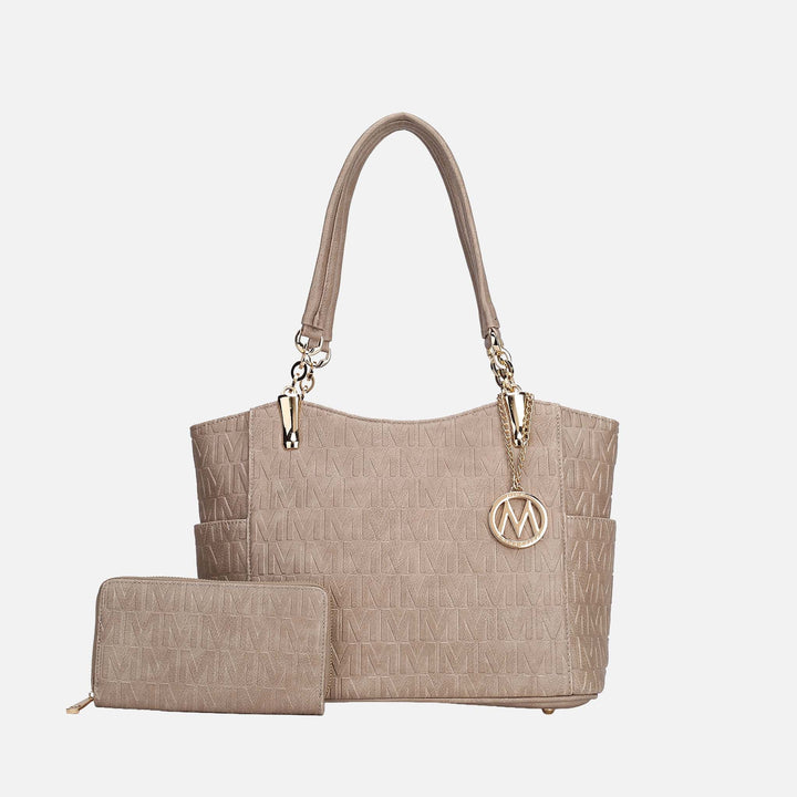 Chocolate MKF Collection By Mia K Allison Signature Tote Bag And Wallet Set
