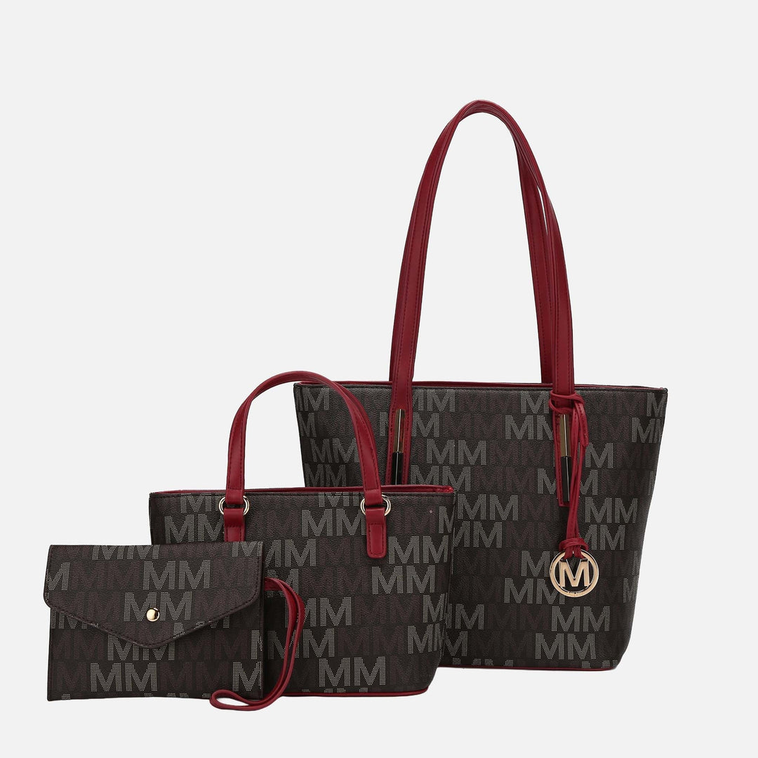 Dark Purple MKF Collection By Mia K Aylet Signature Tote Bag And Set