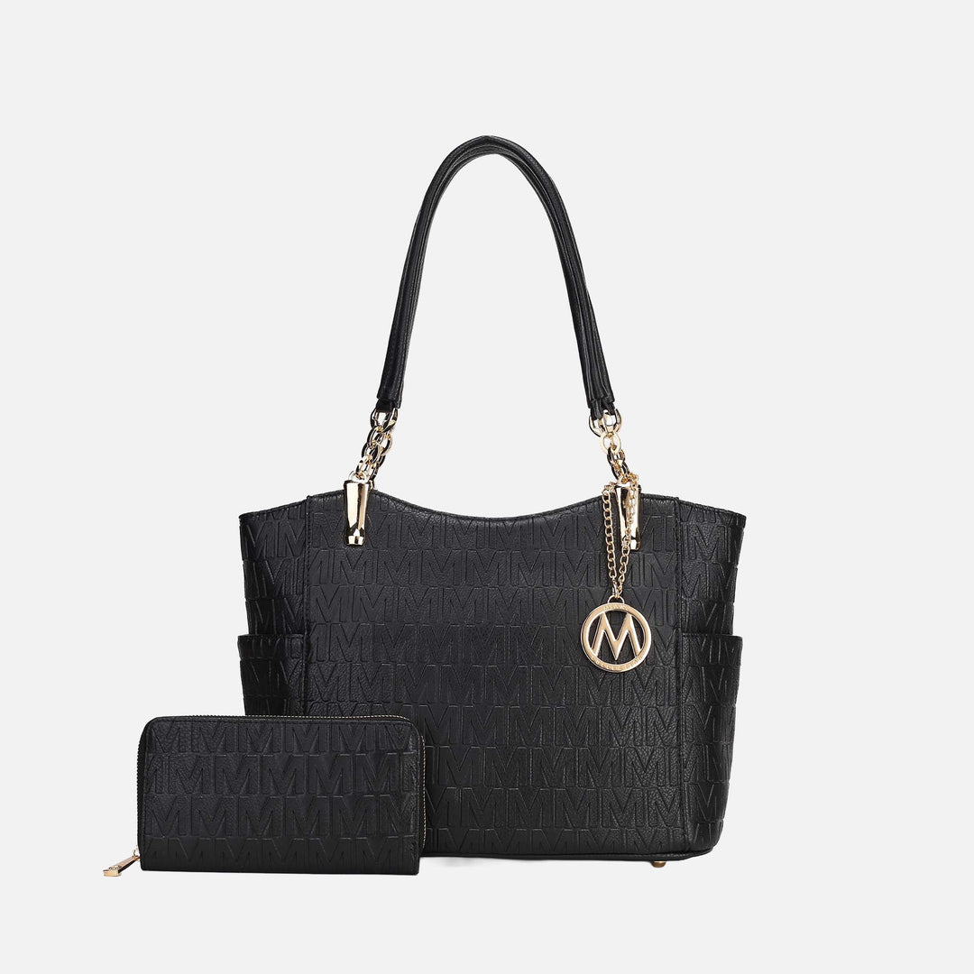 Rose Pink MKF Collection By Mia K Allison Signature Tote Bag And Wallet Set