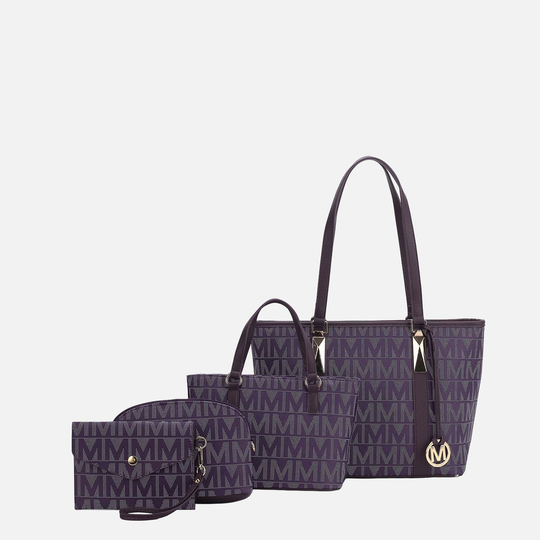 Midnight Blue MKF Collection By Mia K Marimar Signature Tote Bag And Set