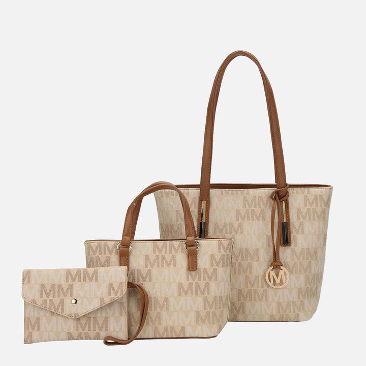 Tan MKF Collection By Mia K Aylet Signature Tote Bag And Set