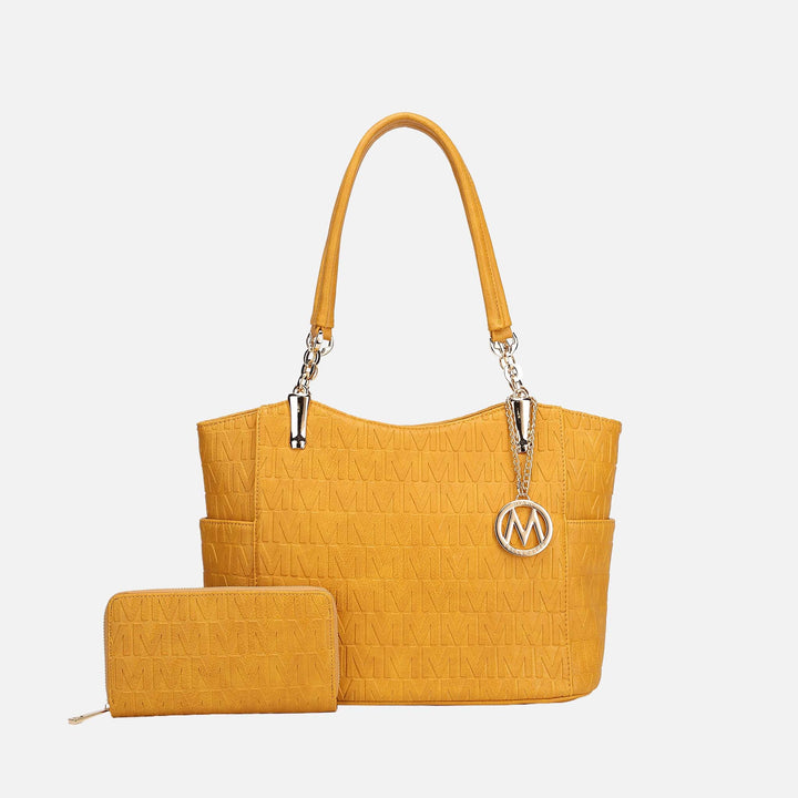 Fuchsia MKF Collection By Mia K Allison Signature Tote Bag And Wallet Set