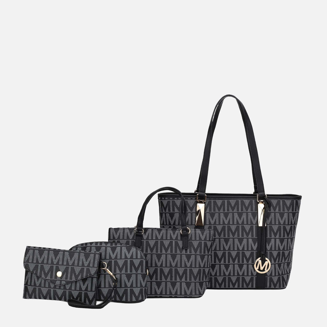White MKF Collection By Mia K Marimar Signature Tote Bag And Set
