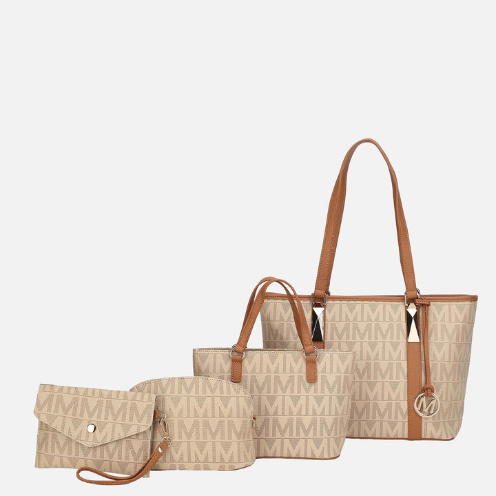 Wine MKF Collection By Mia K Marimar Signature Tote Bag And Set