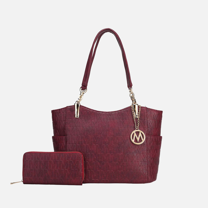 Taupe MKF Collection By Mia K Allison Signature Tote Bag And Wallet Set