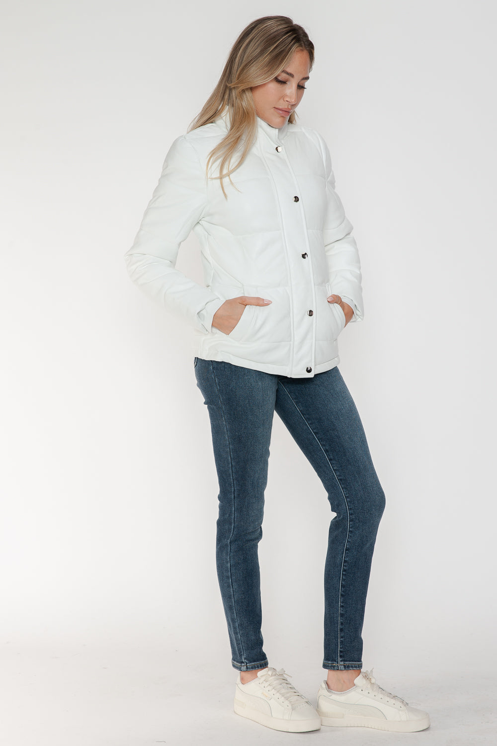 Ymi Pocketed Zip Up Turtleneck Puffer Jacket 1
