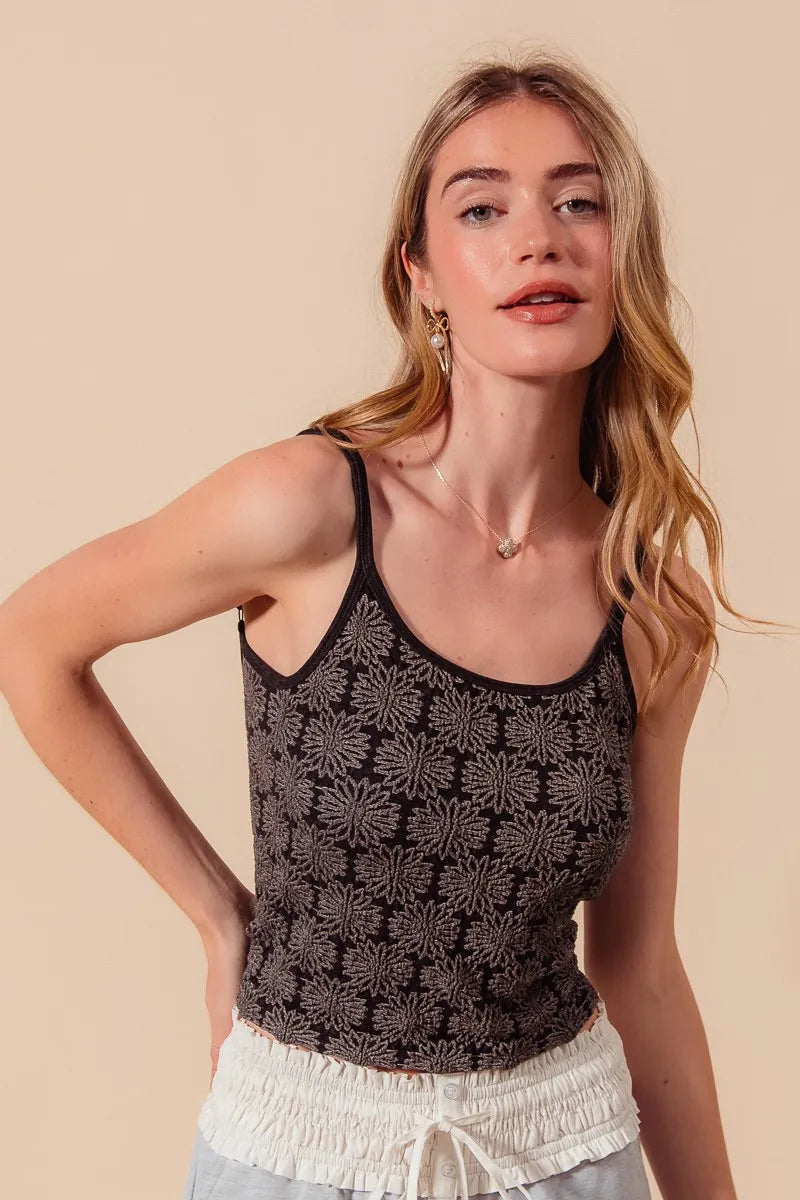 So Me Two Tone Floral Seamless Tank Top 4